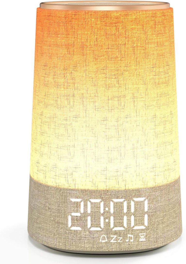 AFEXOA Réveil Lumineux Simulateur d'Aube, Lampe de Reveil avec 7 Sonneries, 30 Sons Naturels, 10 Niveaux de Luminosité