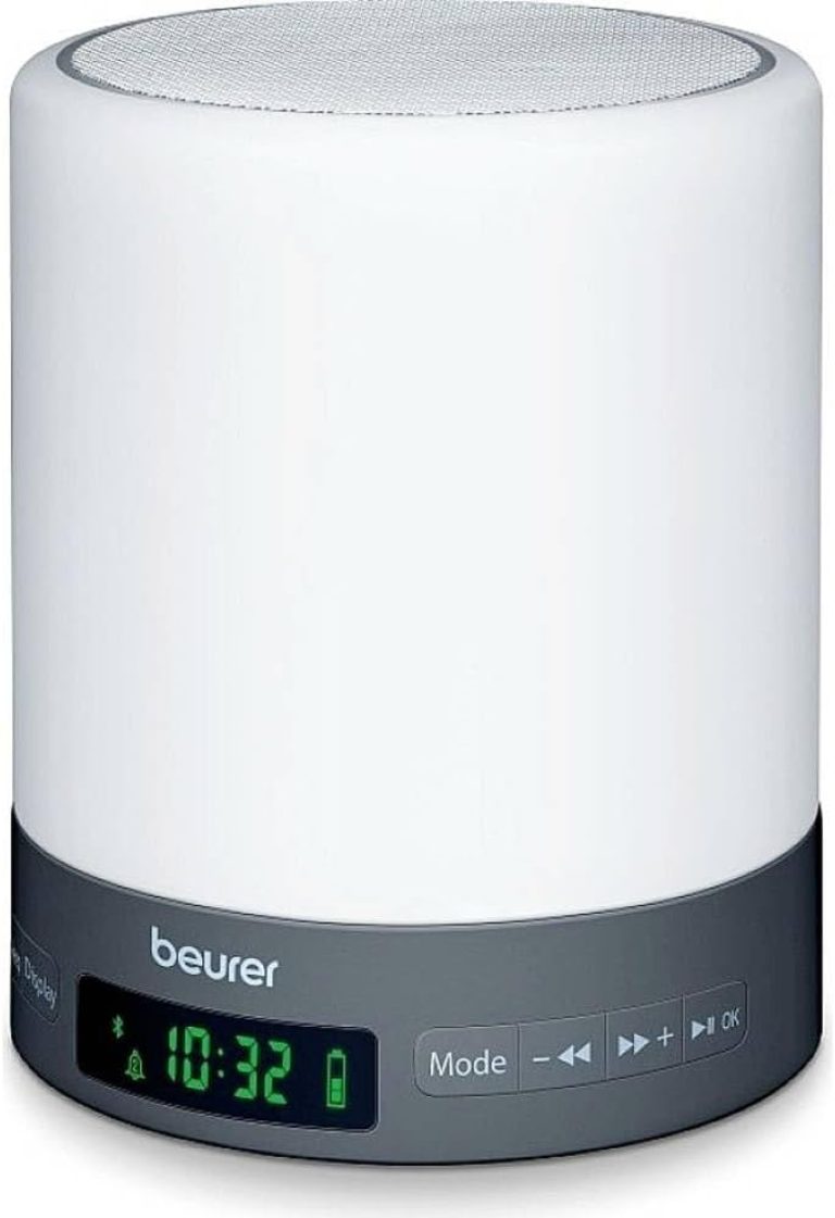 Beurer WL 50 Radio réveil avec lumière d'ambiance à LED, simulation du lever et du coucher du soleil, connexion Bluetooth