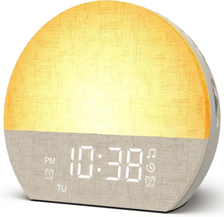 KEPLUG Réveil Lumineux Simulateur d’Aube, Reveil Matin Lampe de Chevet